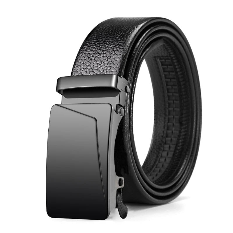 Men's Business Luxury Belt Jeans Automatic Adjustable Alloy Buckle Men PU Leather Waist Straps Belts