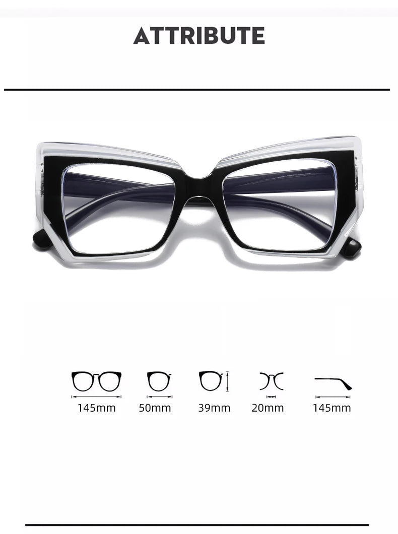 Cat Eye Anti Blue Light Glasses Women Trendy Polygonal Vintage Luxury Design Eyeglasses Ladies Fashion Irregular Square Eyewear