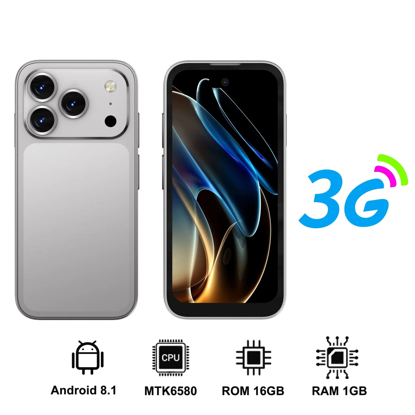 SERVO 17PRO MAX Small Smartphone 3.75" Screen 3G WCDMA Android OS Play Store Face Unlock WiFi Mini Smart Phones Dual SIM Standby