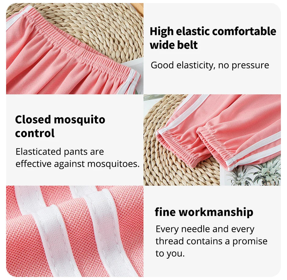 1/3 Pieces Children's summer solid color basic sports pants boys casual Joker elastic waist girl sweet and lovely mosquito pants