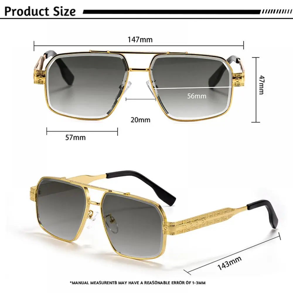 CATERSIDE Men's Luxury Sunglasses High-Quality Metal Frame Sun Glasses Fashion Women's Outdoor Travel Decoration Glasses Uv400