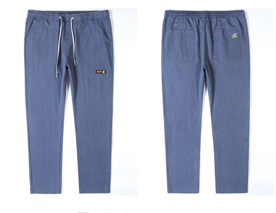 Plus Size 12XL Pants Men Casual Trousers Elastic Waist Straight Pants Male Fashion Grey Black Pants Big Size 10XL 12XL