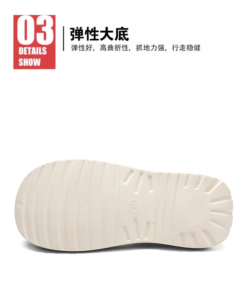 Slippers for men, spring trendsetters, height increasing thick soled big toe shoes, stylish men, summer outerwear, casual fashio