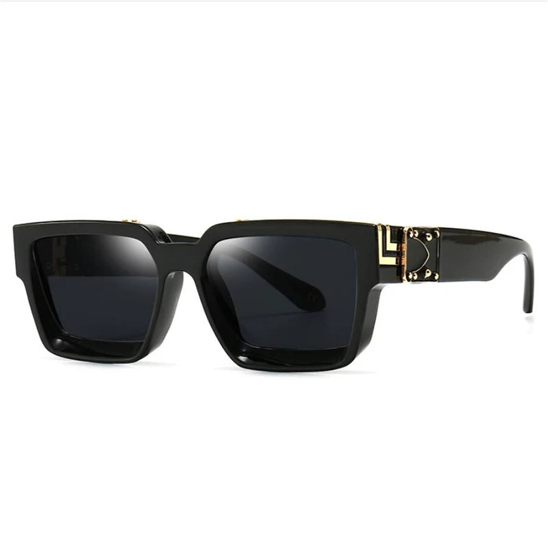 2024 Brand Rectangle Sunglasses Women Men Shades Retro Square Black Sun Glasses Eyewear Trendy Punk Eyeglasses For Male UV400