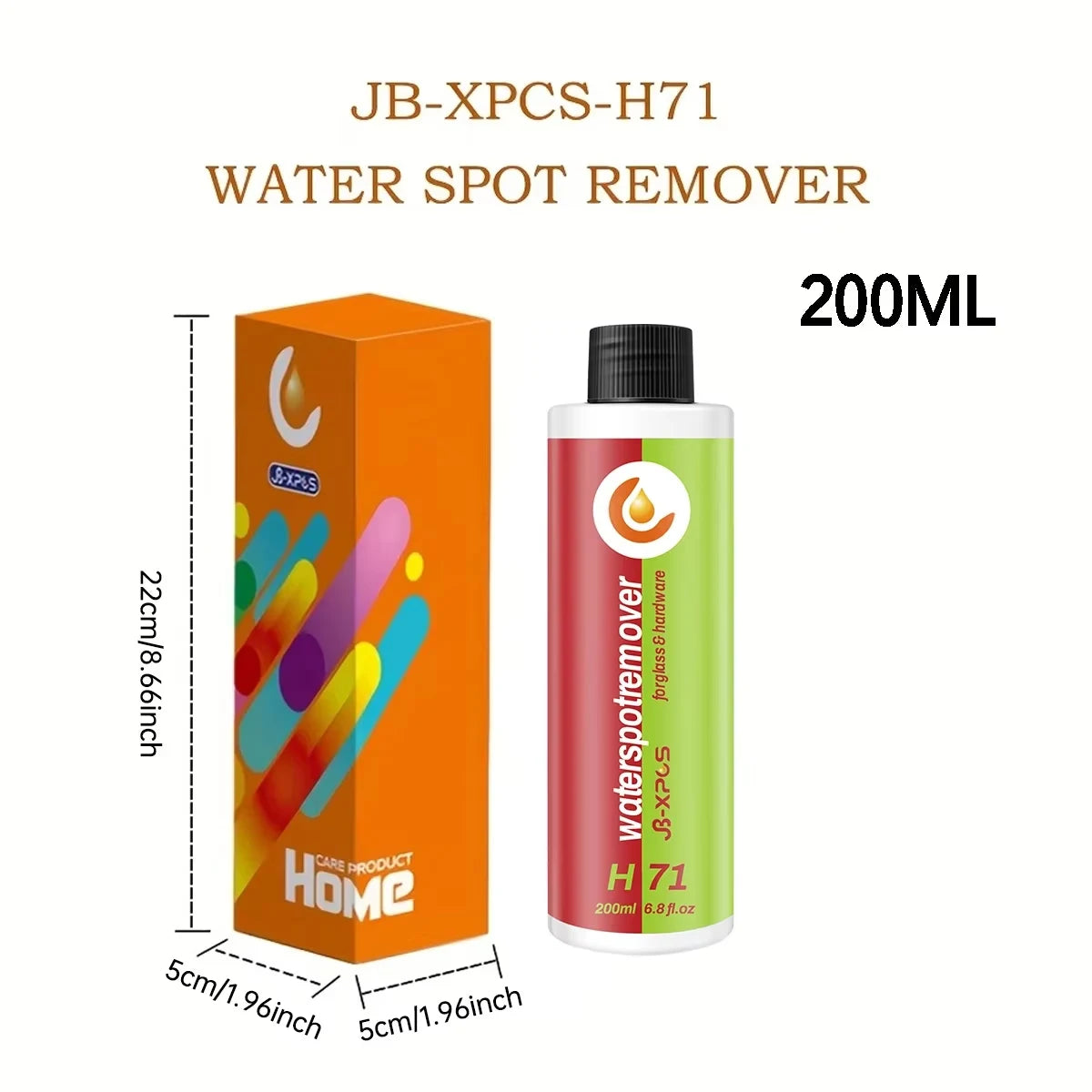 Bathroom Glass Cleaner Hard Water Spot Remover For Shower Door, Ceramic Tiles, Stainless Steel Powerful Descale JB-XPCS H71