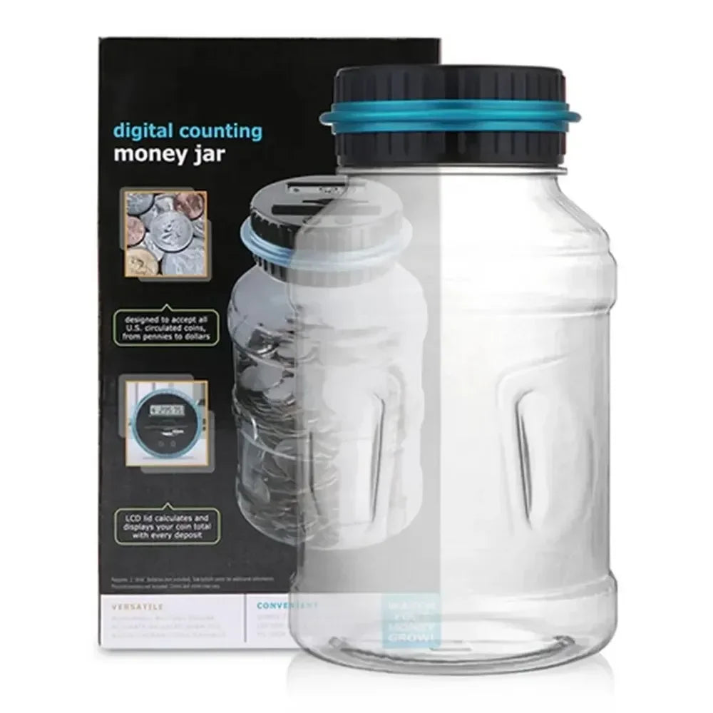Electronic Piggy Bank Counter Coin Digital LCD Counting Coin Money Saving Box Jar Coins Storage Box For USD EURO Money Gifts