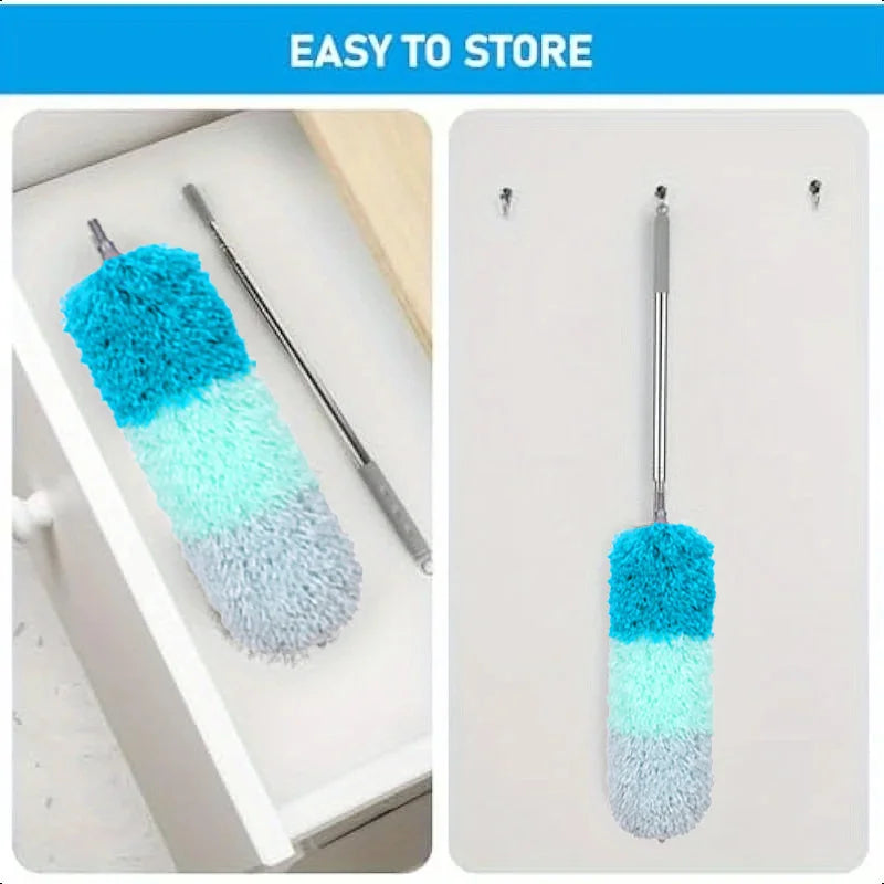 Telescopic Duster – Microfiber, Ceiling Cleaning, Extendable Handle, Multi-Head Replacement, No Climbing Needed