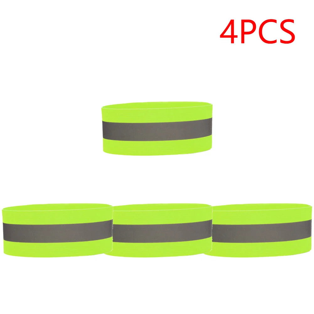 Reflective Bands&Vest Elastic Armband Wristband Ankle Leg Straps Safety Reflector Tape Straps for Night Walking Cycling Running