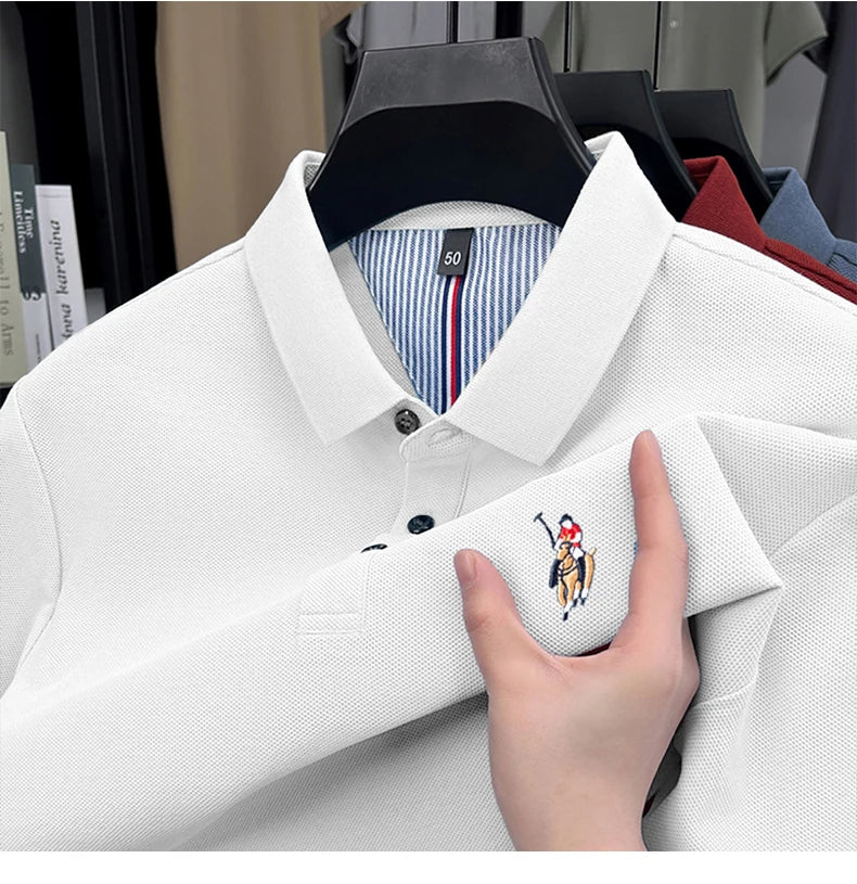 High end brand 100% cotton short sleeve polo shirt luxury pony embroidery men's summer comfort fashion designer new Paul T-shirt