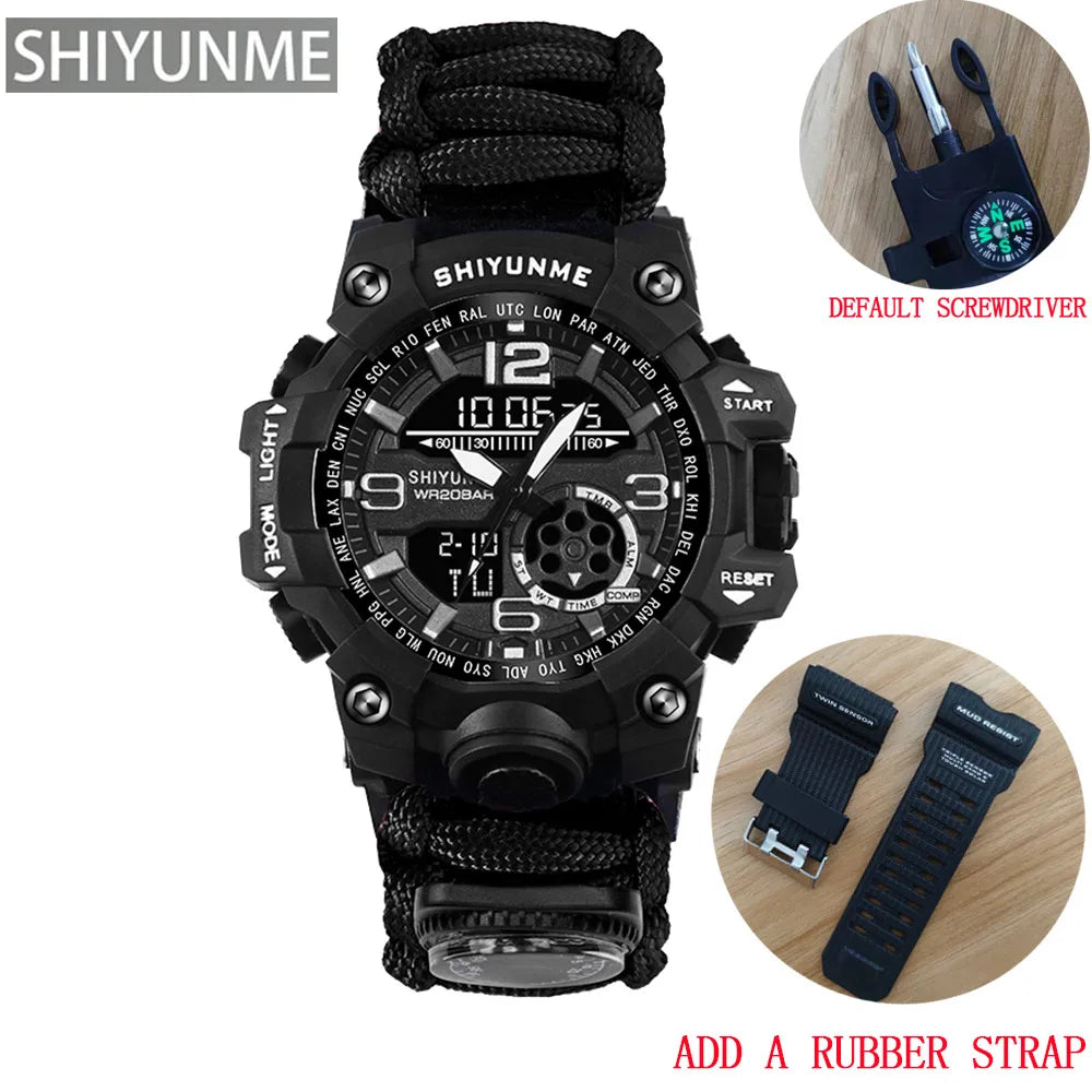 SHIYUNME G Style Military Sports Digital Watches Compass Outdoor Survival Multi-function Waterproof Mens Watch Relogio Masculino