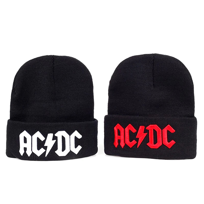 2025 Fashion New Simple Knitted Hat ACDC Embroidered Bean Hat Outdoor Daily Commuter Borderless Hat Windproof Warm Hip Hop Hat