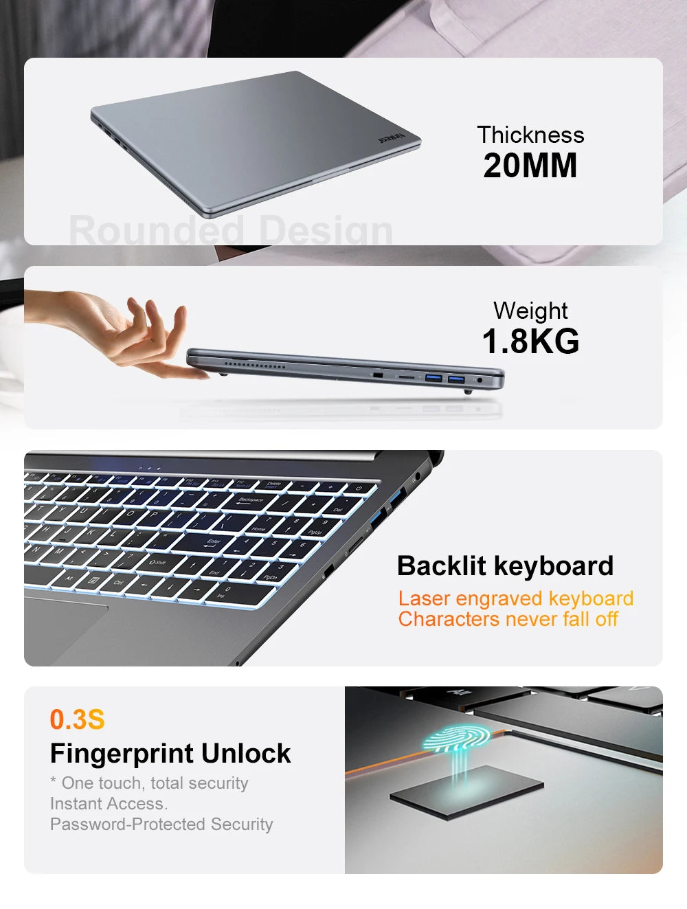 Ninkear A15 Pro Laptop 16" IPS 2.5K FHD AMD Ryzen5 5500U Notebook 16G DDR4 3200Mhz+512GB 54Wh Battery Windows11 PRO Computer