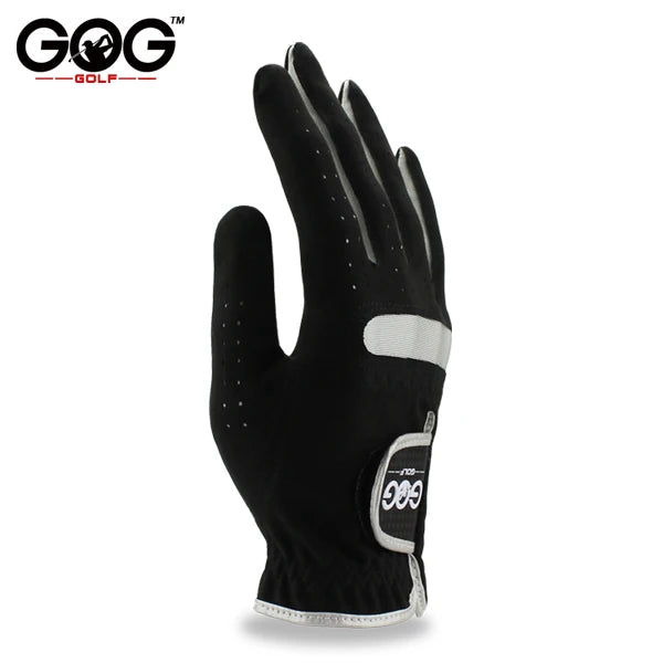 Pack 1 Pcs Men's Golf Glove Left/Right Hand Micro Soft Fiber Breathable Non-Slip Golf Gloves Men Color Black