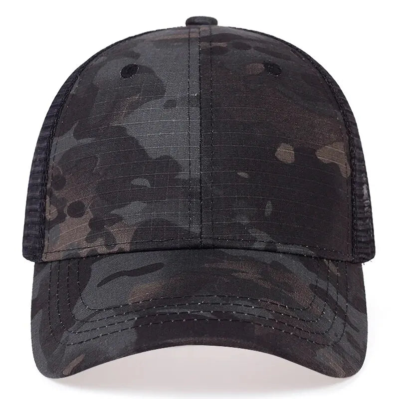 Unisex Solid Color Plaid Fabric Baseball Net Caps Spring and Summer Outdoor Adjustable Casual Hats Sunscreen Hat