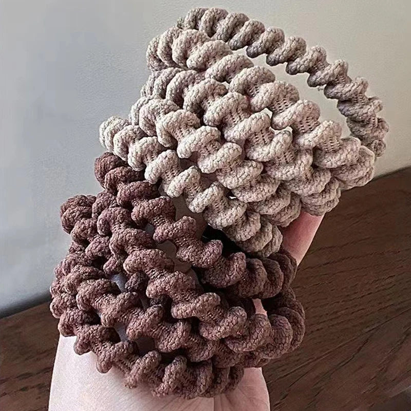 5Pcs/Lot Minimalist Black Brown Hair Rope Soft High Elastic Hair Bands Casual Women Girls Ponytail Scrunchies Hair Accessories