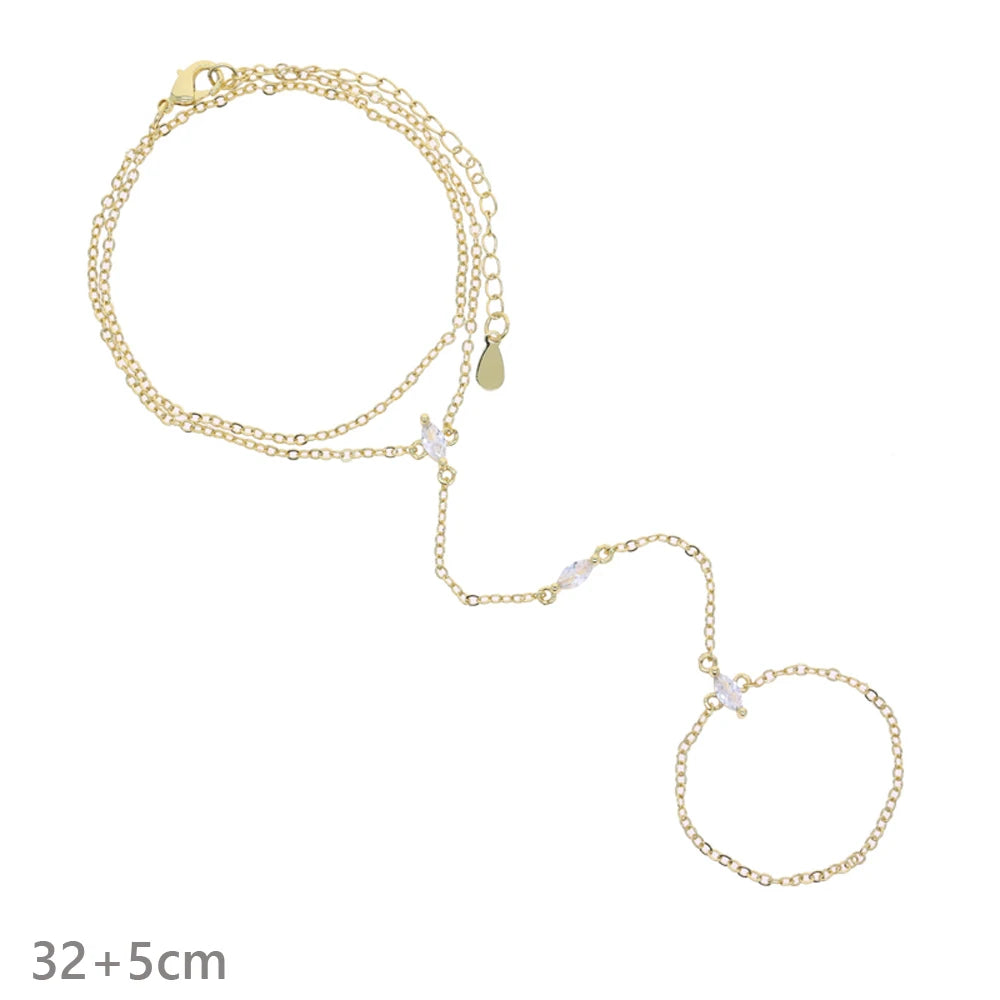 New Iced Out Oval CZ Choker Bracelet Silver Color Bling Lariat Long Bar Round Stone Long Tassel Bangle Women Jewelry
