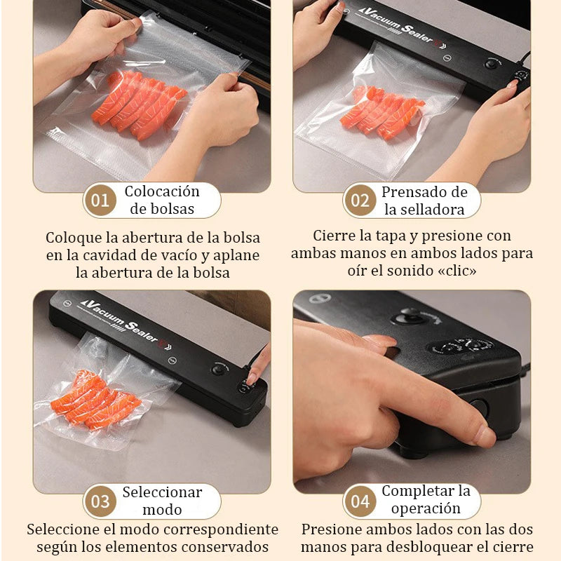 Small Automatic Vacuum Sealing Machine Food Saver Compact Fully Automatic Plastic Sealing for Cooked Food and Food Preservation