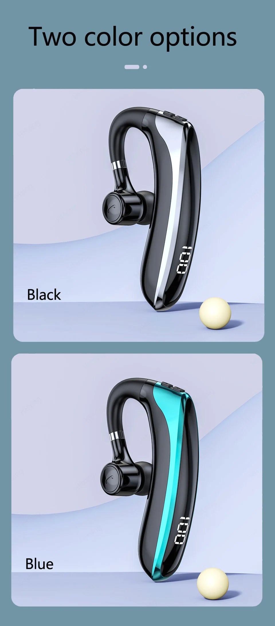Wireless Bluetooth Headphones With Microphon Earphone ENC Noise Cancelling Handsfree Talking Headset Busines Auriculares Driving
