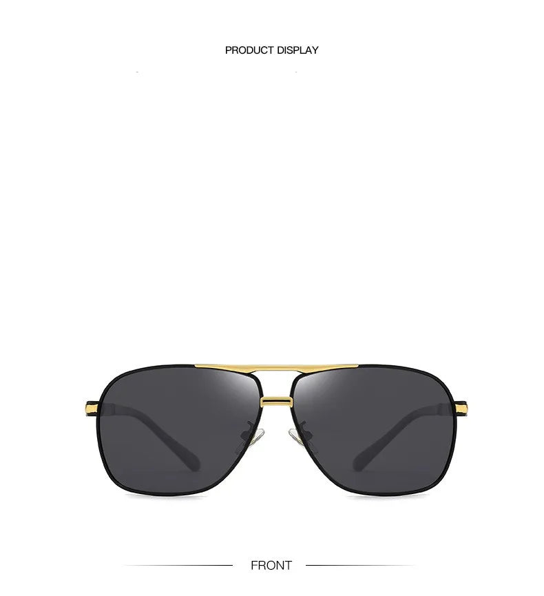 KAMMPT Oversized Vintage Sunglasses Men Women Fashion Polarized Photochromic Shades Eyewear Double Bridge Driving Sun Glasses