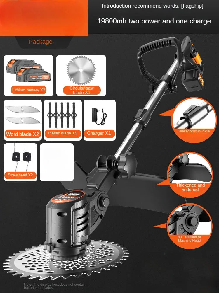 Portable Electric Lawn Mower with Lithium Battery for Home Use and Farming Grass Trimming