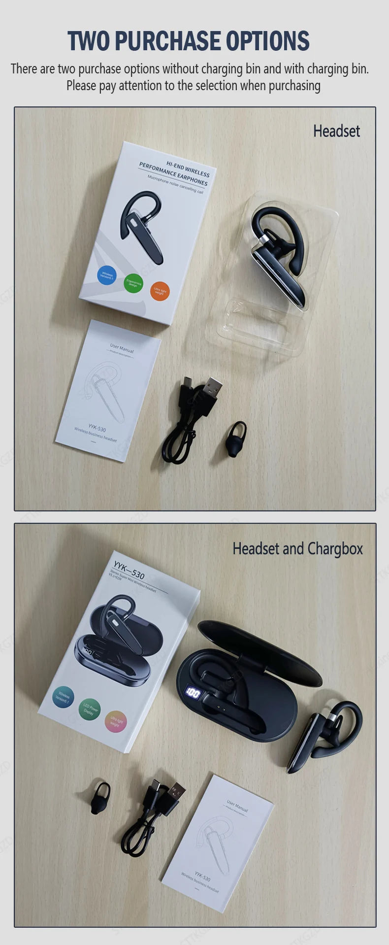Wireless Bluetooth Headphones With Microphon Earphone ENC Noise Cancelling Handsfree Talking Headset Busines Auriculares Driving