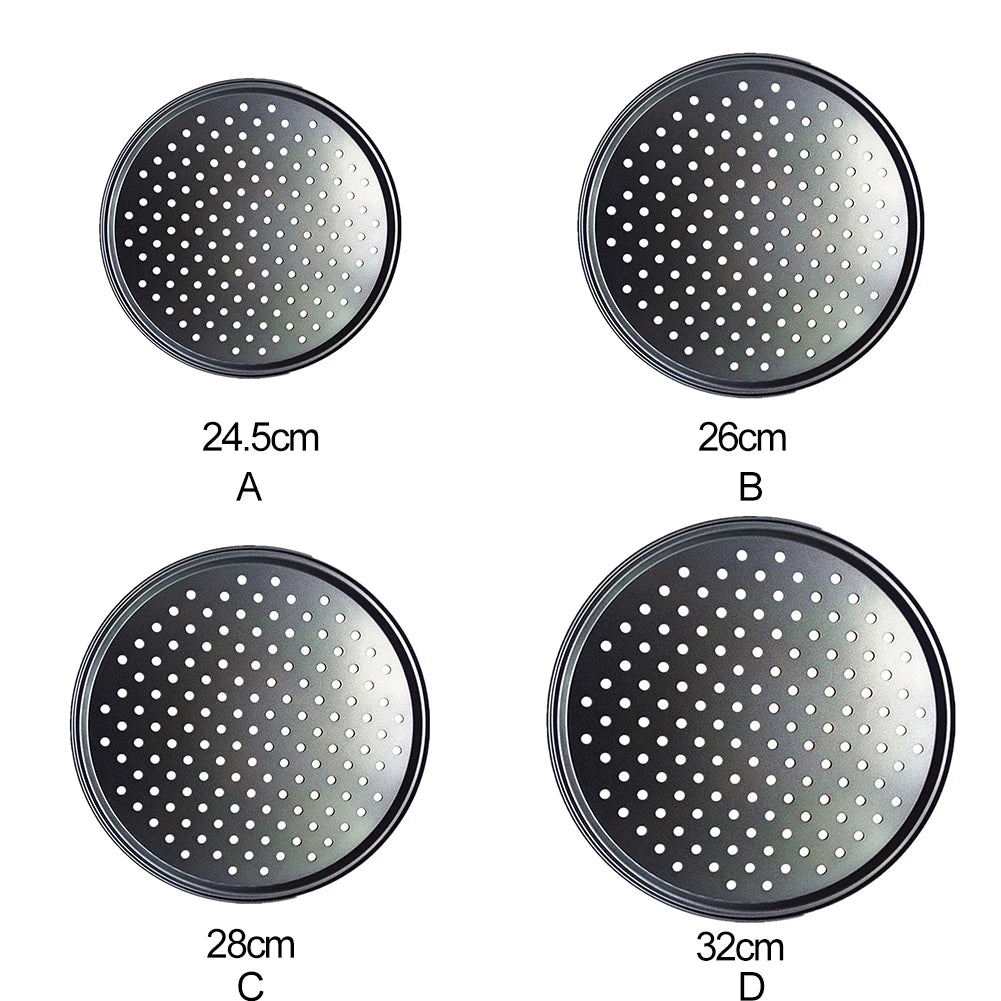 Household Pizza Pans with Holes Breathable Non-Stick Professional Baking Tray for Restaurant Home Grill Barbecue Baking Tools