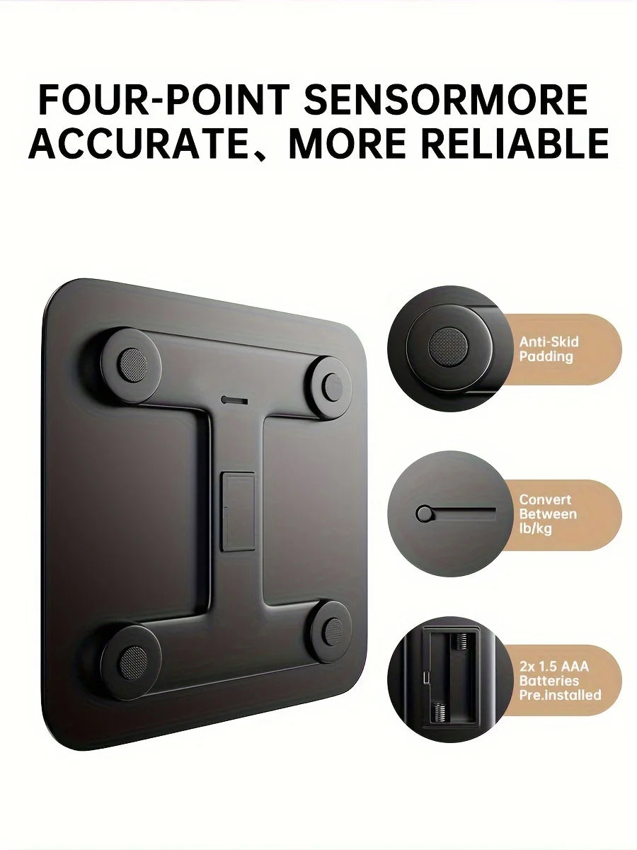 Digital Bathroom Scale 396lb, High-Precision Weight Scale with LCD Display, KG/LB Switch, Ultra-Wide Platform, Temperature
