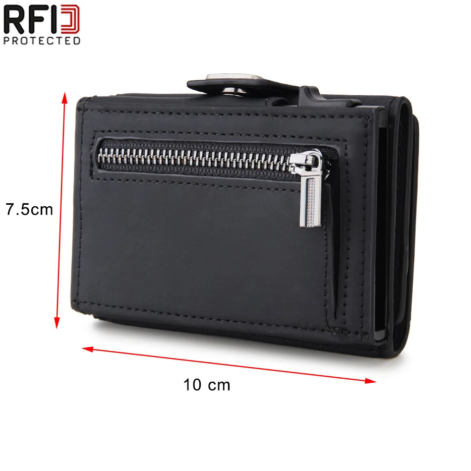 Rfid Carbon Fiber Card Holder Men Wallets Slim Thin Coin Pocket ID Bank Credit Cardholder Case Aluminum Minimalist Smart Wallet
