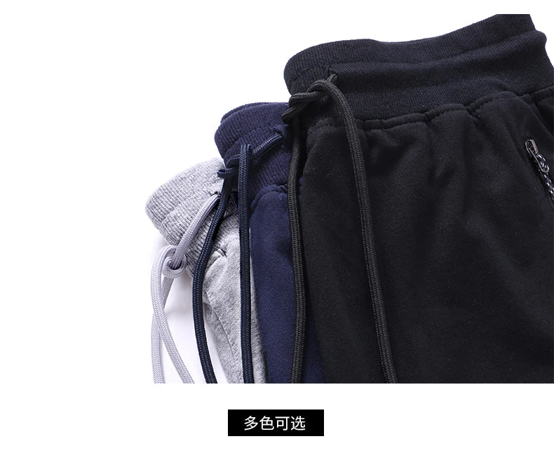 Long Three Quarter Men's Shorts Cotton Elastic Summer Bermuda Male 3/4 Calf Big Size Plus Large 6XL 7XL 8XL 9XL Cuff Below Knee