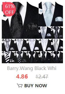Barry.Wang Orange Brown Silk Mens Tie Hanky Cufflinks Set Gold Coffee Jacquard Designer Necktie For Male Wedding Business Party