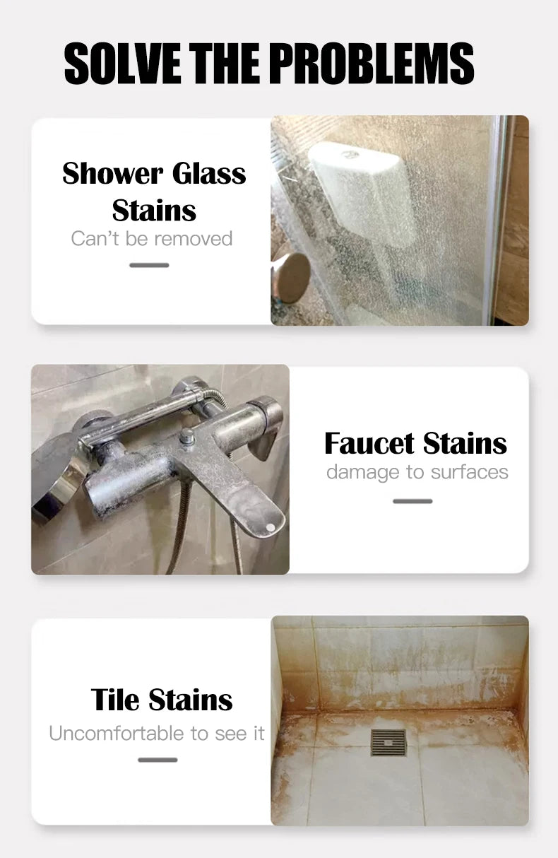 Bathroom Glass Cleaner Hard Water Spot Remover For Shower Door, Ceramic Tiles, Stainless Steel Powerful Descale JB-XPCS H71