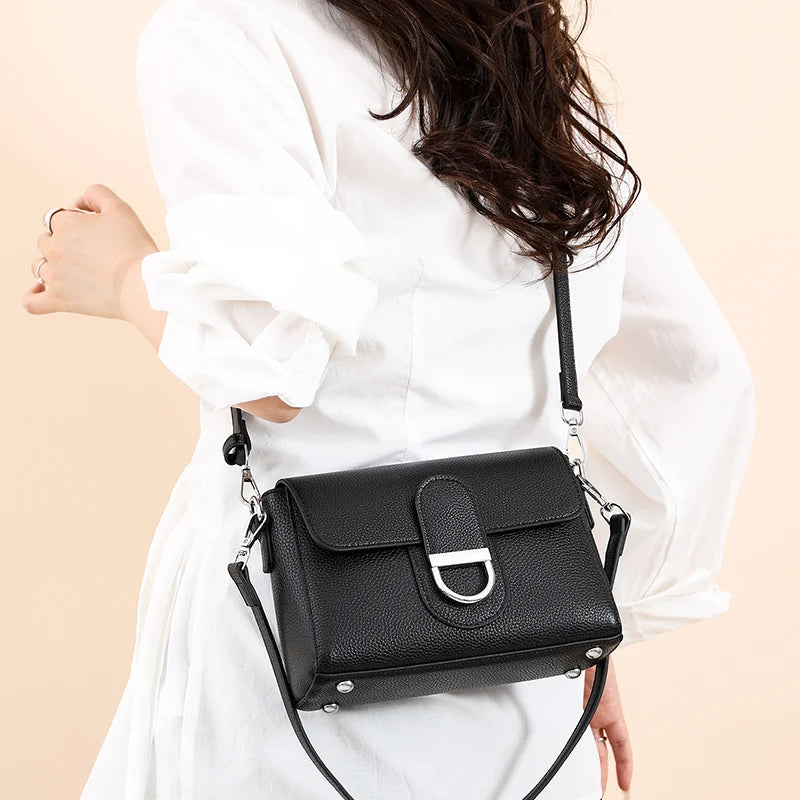 Luxury Brand Genuine Leather Handbag Women Fashion High Quality Solid color Cow Leather Shoulder Crossbody Bag Female Tote Bags