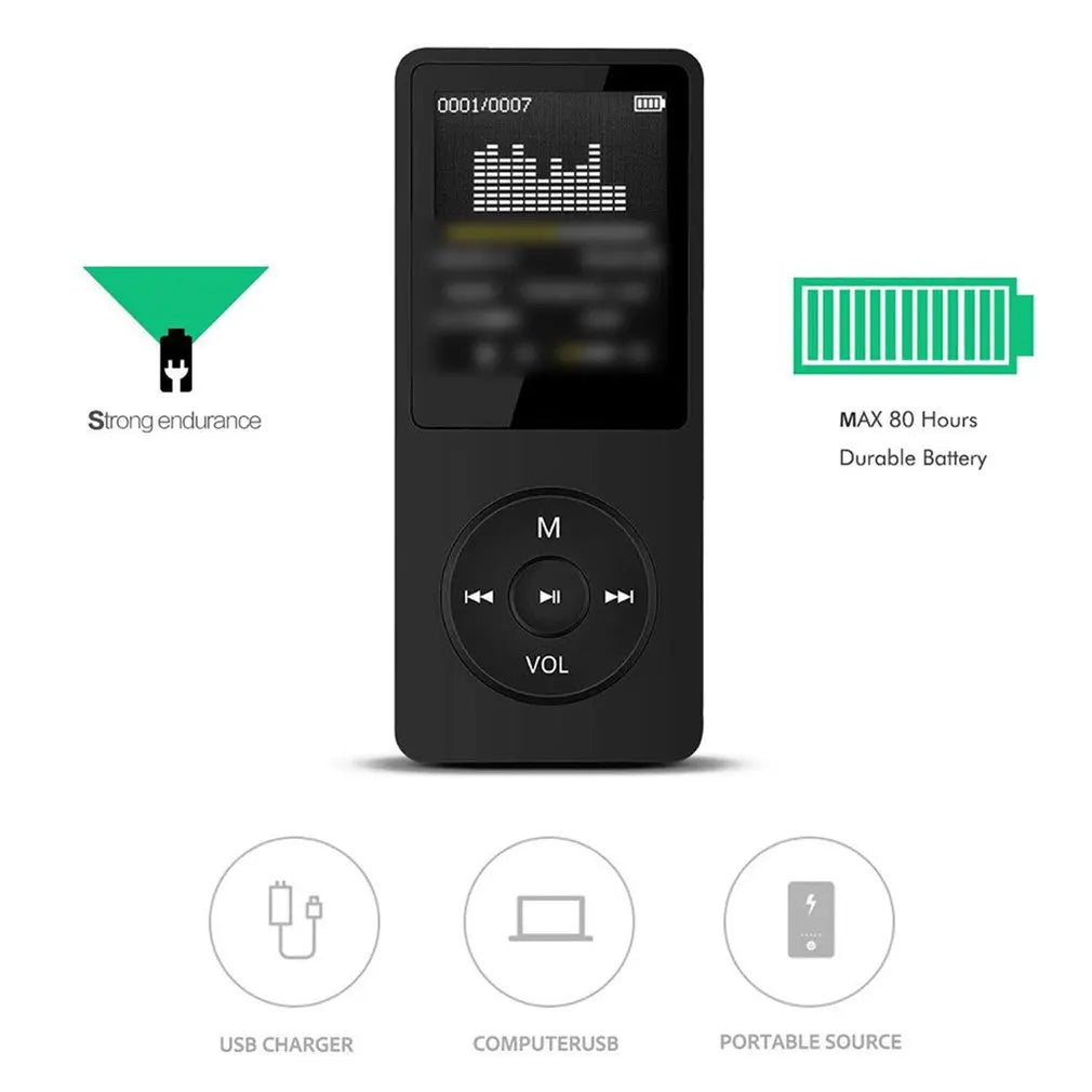 Portable MP3 Player With LCD Screen FM Radio Video Hifi MP4 Player Movies E-books Music Players Built-in Microphone Dropshipping