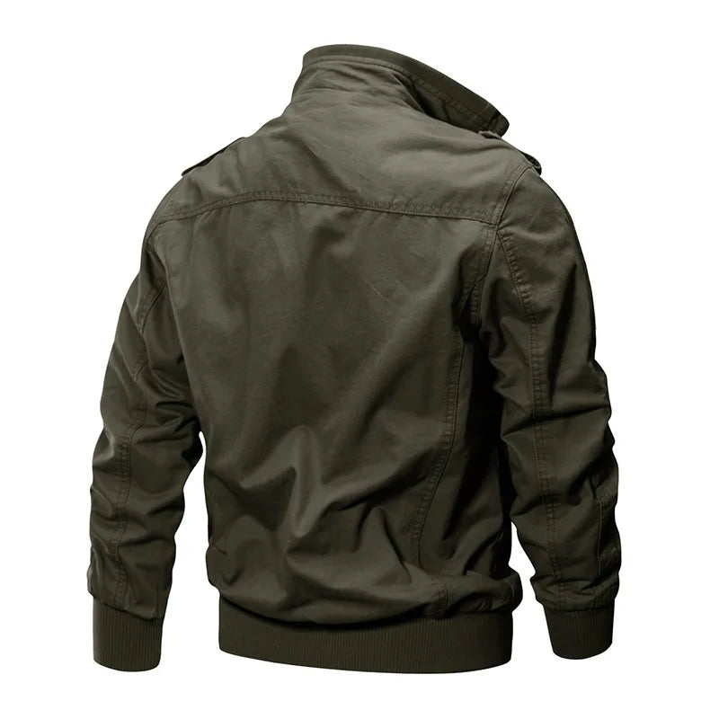 Big Size 6XL Army Cargo Jackets Men Spring Autumn Military Multi-pocket Bomber Coats Male Stand Collar Air Force Tactical Jacket