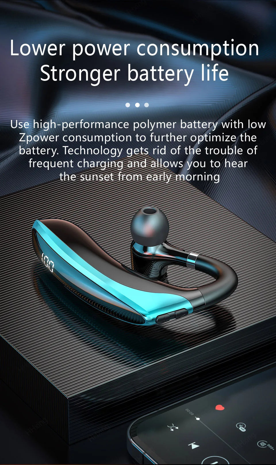 Wireless Bluetooth Headphones With Microphon Earphone ENC Noise Cancelling Handsfree Talking Headset Busines Auriculares Driving