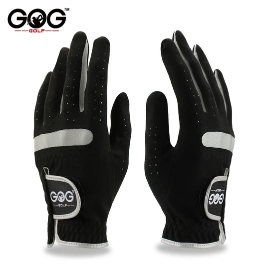 Pack 1 Pcs Men's Golf Glove Left/Right Hand Micro Soft Fiber Breathable Non-Slip Golf Gloves Men Color Black