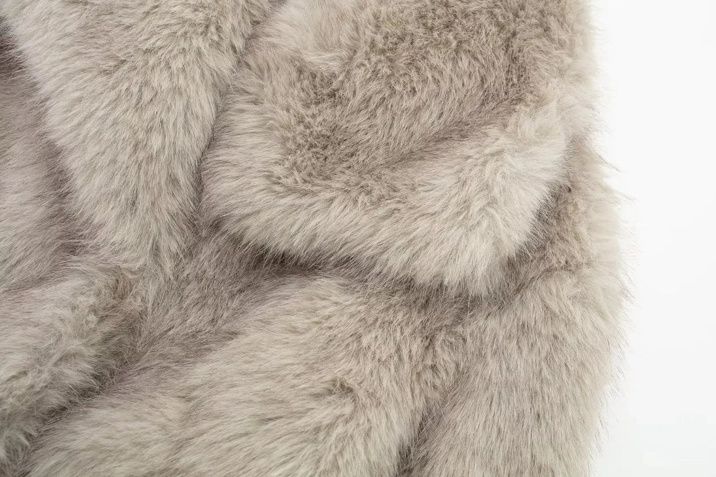 HH Women Fashion Faux Fur Jacket Vintage Turn-Down Collar Long Sleeve Coat Autumn Winter Woman Elegant Streetwear