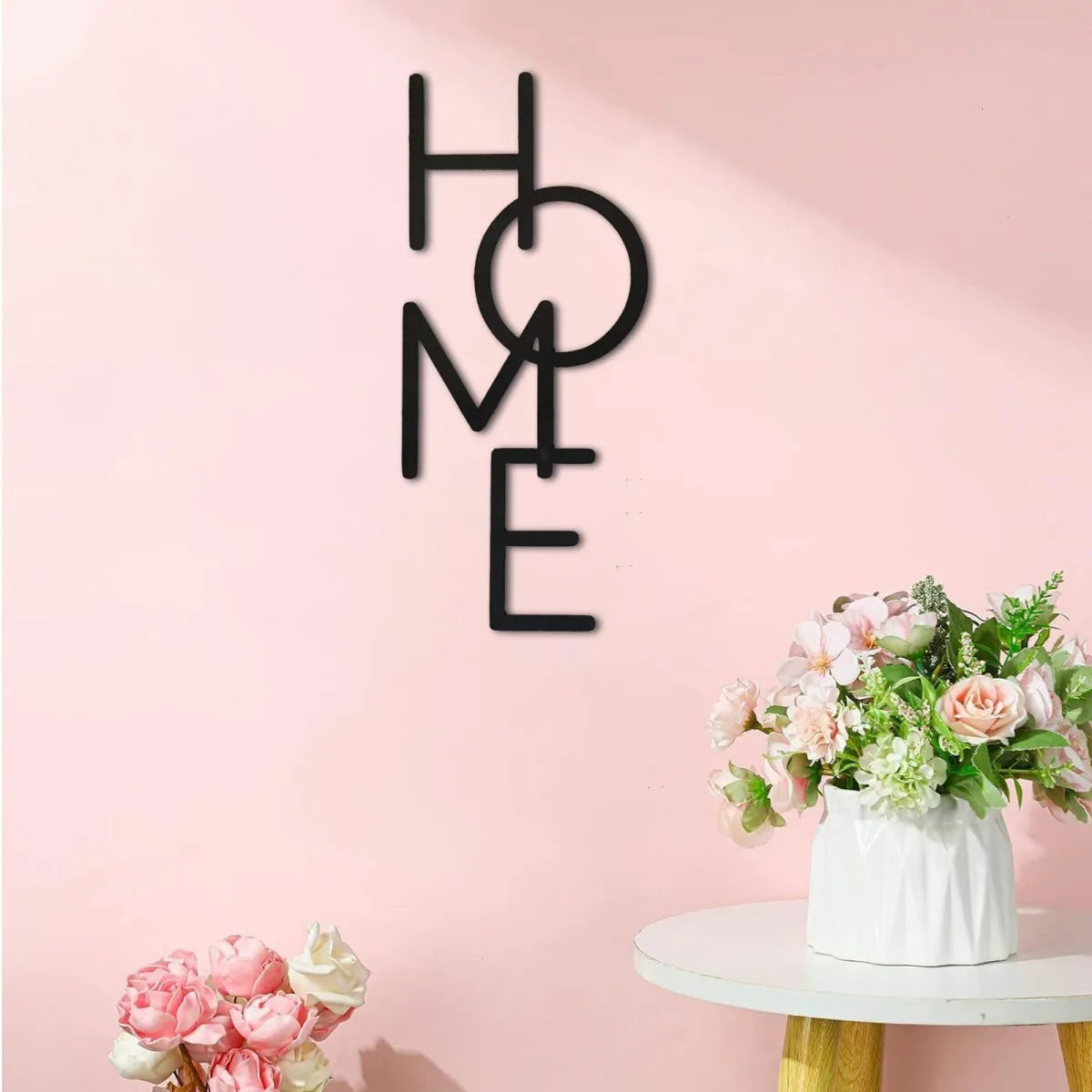Wooden HOME Wall Art Sign, Rustic Handcrafted Letter Decor, Farmhouse Living Room Wall Decoration, Housewarming Wedding Gift