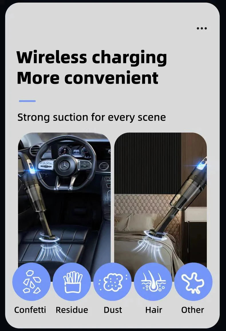 Auto multifunctionele stofzuiger Handheld krachtige zuigkracht Oplaadbare auto en thuis Kleine draadloze stofzuiger voor tweeërl