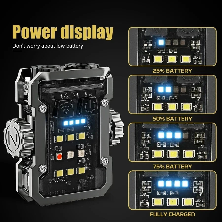 Mini Keychain Flashlight USB Charging Super Bright Torch IP65 Waterproof Emergency COB LED Work Light for Camping Fishing Hiking