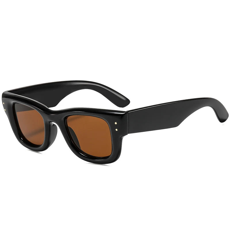 Fashion Vintage Square Rice Nail Women's Sunglasses Classic Punk Men Sunglass Outdoor Driving Travel Eyewear Female UV400 Lentes