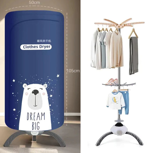 220V Electric Clothes Dryer Portable Warm Air Folding Drying 2 Layers Stand Support Shoes Dryer Machine