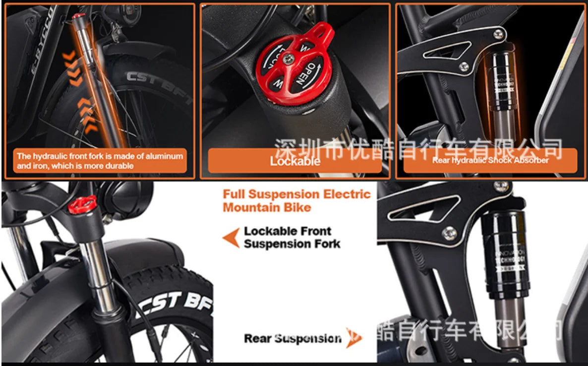 EB7PRO EBike 2000W Powerful Motor 52V23AH Battery Hydraulic Braking Electric Bicycle 26-Inch Fat Tire All Terrain Electric Bike