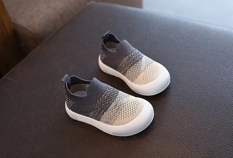 Size 20-31 Children Shoes Spring Autumn Kids Sneakers Soft Breathable Mesh Boys Slip-on Shoes Patchwork Color Girls Shoes