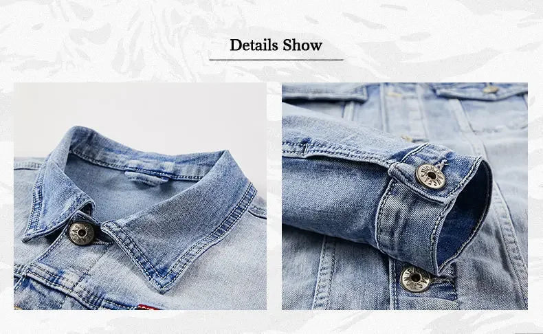 Spring Autumn Men's Denim Suit Loose Fit Plus Size Korean Trendy Two-Piece Student Versatile Outerwear Casual Jacket
