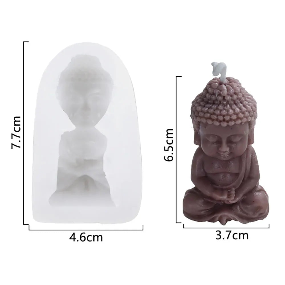 For fun 3d Buddha Silicone Candle Mold Church Buddha Incense Candle Plaster Decoration Mold DIY Church Candle Home Decor