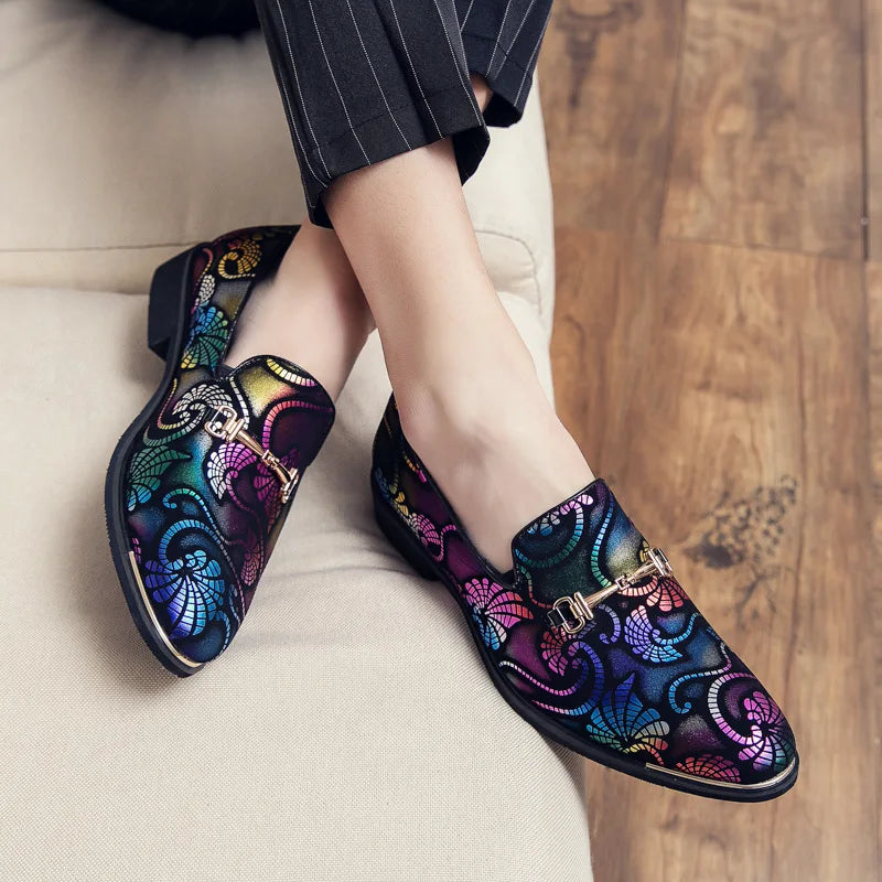 Italian Leather Shoes Men Dress Loafers Brand Business Formal Shoe Slip on Mocassins Barber Wedding Party Shoe Sapato Social