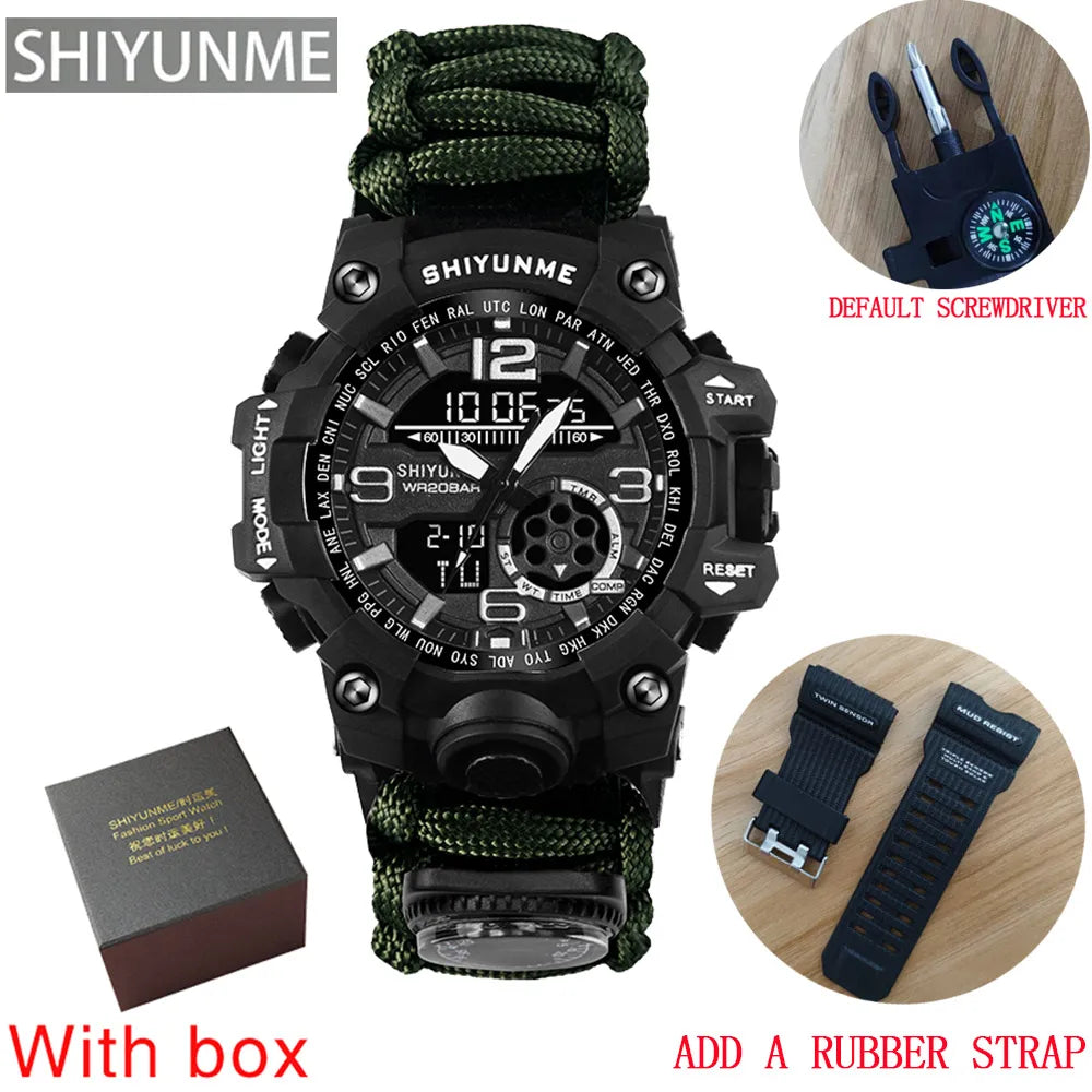 SHIYUNME G Style Military Sports Digital Watches Compass Outdoor Survival Multi-function Waterproof Mens Watch Relogio Masculino
