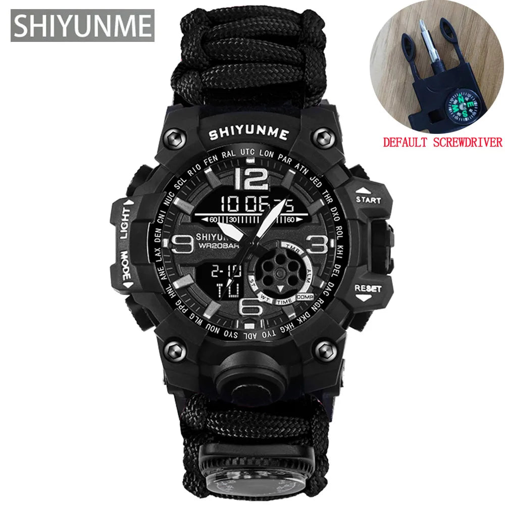SHIYUNME G Style Military Sports Digital Watches Compass Outdoor Survival Multi-function Waterproof Mens Watch Relogio Masculino