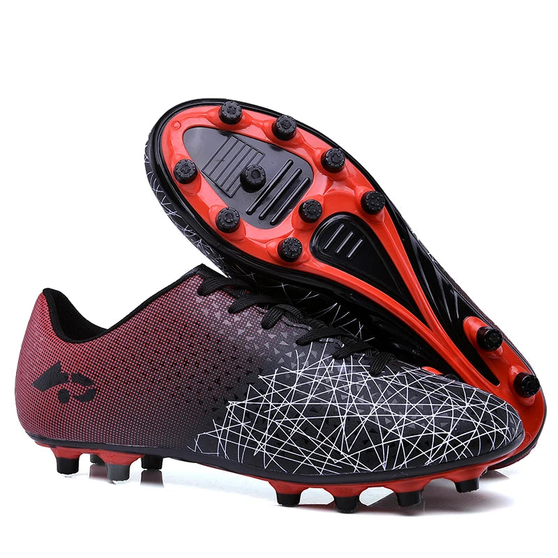 A pair of children's four-season leather upper long-stud football shoes with strong grass grip, sizes 32-42，HJ-27017